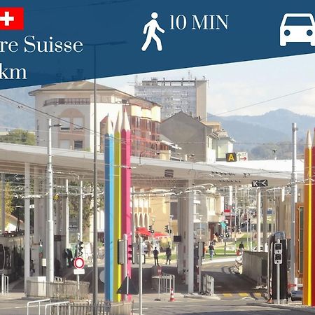 Homey Keola - Parking Prive Gratuit - Aux Portes De Geneve - Au Pied Du Tram - Appartement Avec 1 Chambre Et Un Grand Salon Avec Un Canape-Lit 앵빌리 외부 사진